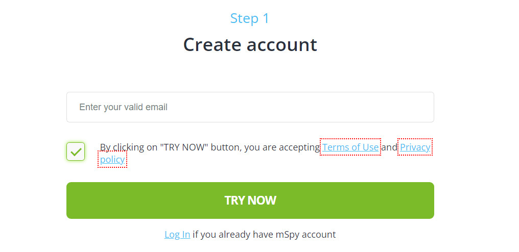 create an account mspy 1 1