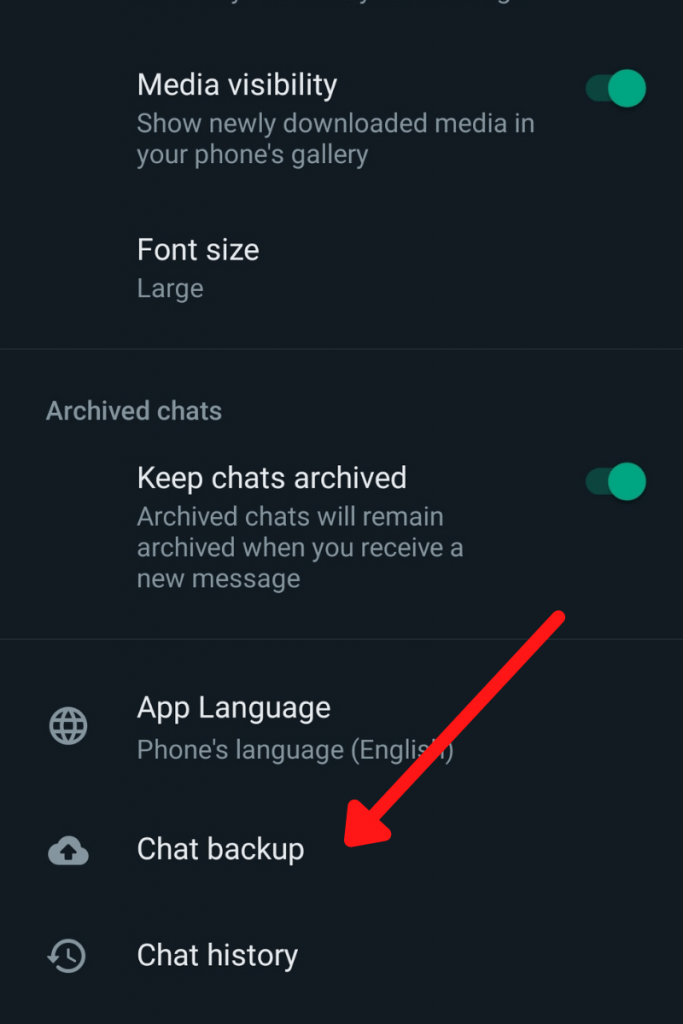 tap chat backup