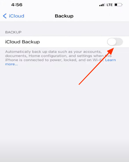 turn icloud backup on